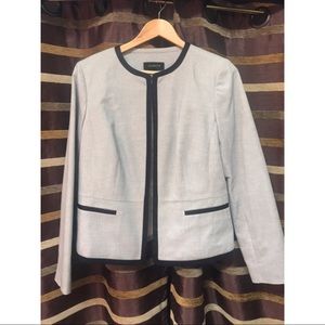 Blue and white blazer with navy trim